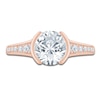 Thumbnail Image 3 of Round-Cut Lab-Grown Diamond Half-Bezel Engagement Ring 2-1/3 ct tw 14K Rose Gold