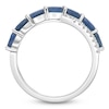 Thumbnail Image 4 of Oval-Cut Natural Blue Sapphire & Diamond Crossover Ring 1/10 ct tw 10K White Gold