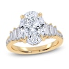 Thumbnail Image 1 of Oval-Cut Lab-Grown Diamond Hidden Halo Engagement Ring 4 ct tw 14K Yellow Gold