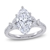 Thumbnail Image 1 of Marquise-Cut Lab-Grown Diamond Floral Engagement Ring 2-1/2 ct tw 14K White Gold