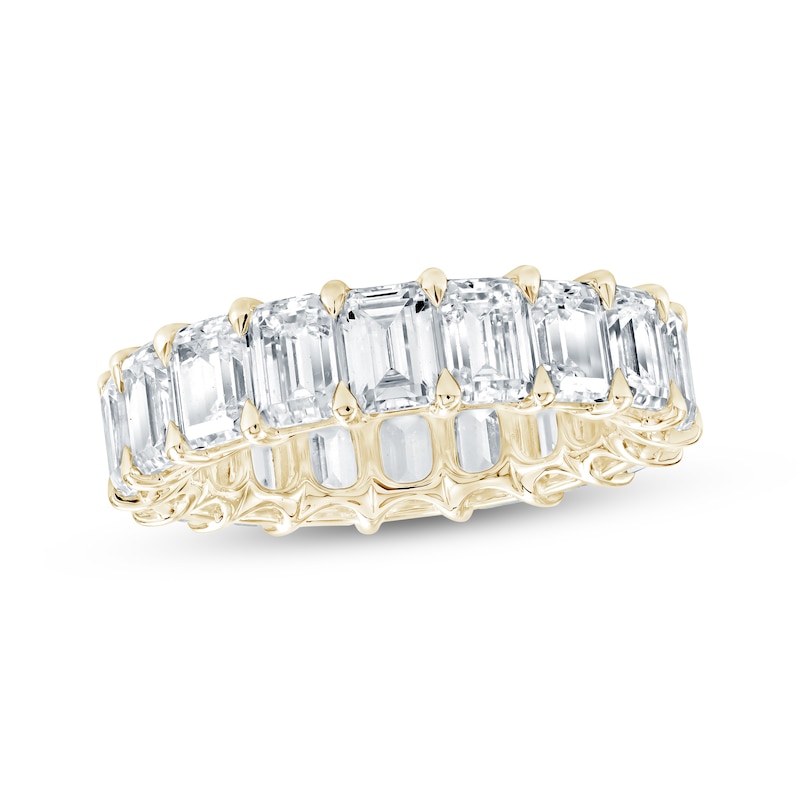 Main Image 1 of Emerald-Cut Lab-Grown Diamond Eternity Band 7-5/8 - 9-5/8 ct tw 14K Yellow Gold