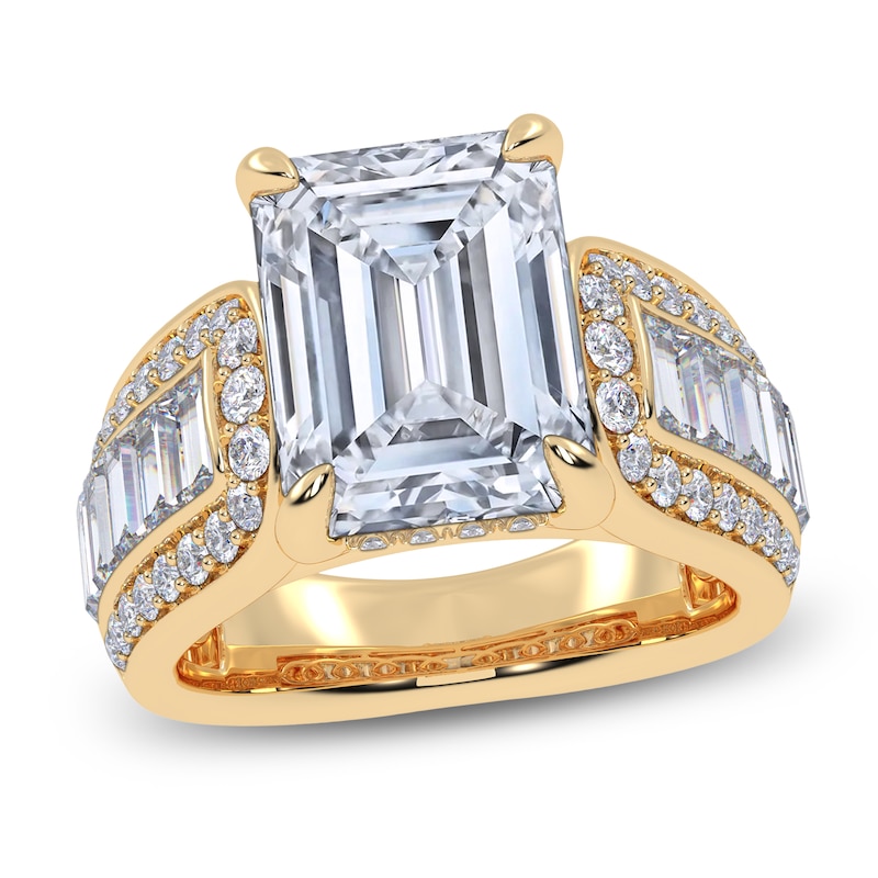Main Image 1 of Emerald-Cut Lab-Grown Diamond Engagement Ring 4-1/2 ct tw 14K Yellow Gold