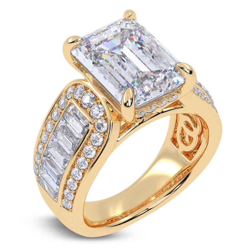 Main Image 2 of Emerald-Cut Lab-Grown Diamond Engagement Ring 4-1/2 ct tw 14K Yellow Gold