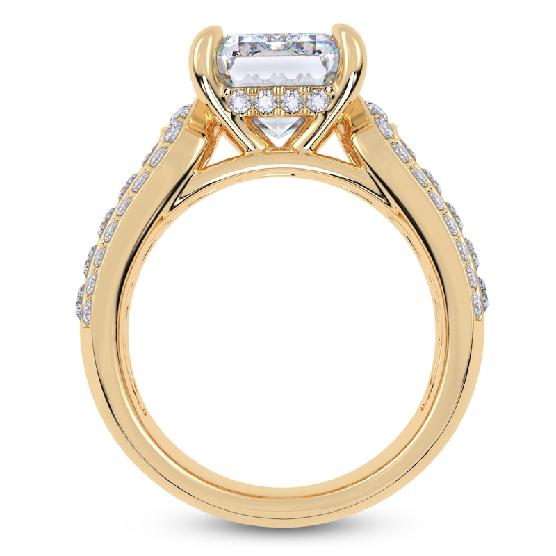 Main Image 4 of Emerald-Cut Lab-Grown Diamond Engagement Ring 4-1/2 ct tw 14K Yellow Gold