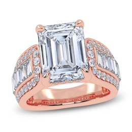 Emerald-Cut Lab-Grown Diamond Engagement Ring 4-1/2 ct tw 14K Rose Gold