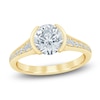 Thumbnail Image 1 of Round-Cut Lab-Grown Diamond Half-Bezel Engagement Ring 2-1/3 ct tw 14K Yellow Gold
