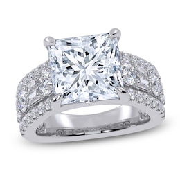 Princess-Cut Lab-Grown Diamond Engagement Ring 5-1/2 ct tw 14K White Gold