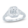 Thumbnail Image 1 of Emerald-Cut & Trillion-Cut Bezel-Set Three-Stone Engagement Ring 2-7/8 ct tw 14K White Gold
