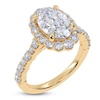Thumbnail Image 2 of Oval-Cut Lab-Grown Diamond Scalloped Halo Engagement Ring 2-3/4 ct tw 14K Yellow Gold