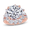 Thumbnail Image 1 of Round-Cut Lab-Grown Diamond Flower Halo Engagement Ring 6-3/4 ct tw 14K Rose Gold