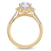 Thumbnail Image 4 of Emerald-Cut Lab-Grown Diamond Scalloped Halo Engagement Ring 2-1/2 ct tw 14K Yellow Gold