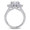 Thumbnail Image 4 of Emerald-Cut Lab-Grown Diamond Starburst Halo Engagement Ring 6 ct tw 14K White Gold