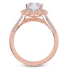 Thumbnail Image 4 of Emerald-Cut Lab-Grown Diamond Scalloped Halo Engagement Ring 2-1/2 ct tw 14K Rose Gold