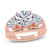 Thumbnail Image 1 of Round Lab-Grown Diamond Three-Stone Engagement Ring 3 ct tw 14K Rose Gold