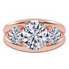 Thumbnail Image 3 of Round Lab-Grown Diamond Three-Stone Engagement Ring 3 ct tw 14K Rose Gold