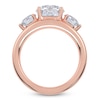 Thumbnail Image 4 of Round Lab-Grown Diamond Three-Stone Engagement Ring 3 ct tw 14K Rose Gold