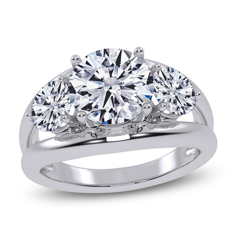 Main Image 1 of Round Lab-Grown Diamond Three-Stone Engagement Ring 3 ct tw 14K White Gold