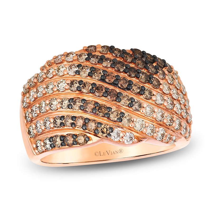 Main Image 1 of Le Vian Chocolate Ombré Diamond Multi-Row Ring 1-5/8 ct tw 14K Strawberry Gold