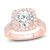 Thumbnail Image 1 of Round-Cut Lab-Grown Diamond Halo Engagement Ring 4-1/4 ct tw 14K Rose Gold
