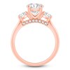 Thumbnail Image 2 of Oval-Cut Lab-Grown Diamond Three-Stone Engagement Ring 3 ct tw 14K Rose Gold