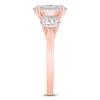 Thumbnail Image 3 of Oval-Cut Lab-Grown Diamond Three-Stone Engagement Ring 3 ct tw 14K Rose Gold