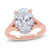 Thumbnail Image 1 of Oval-Cut Lab-Grown Diamond Halo Split Shank Engagement Ring 3-1/4 ct tw 14K Rose Gold