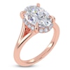 Thumbnail Image 2 of Oval-Cut Lab-Grown Diamond Halo Split Shank Engagement Ring 3-1/4 ct tw 14K Rose Gold