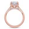Thumbnail Image 4 of Oval-Cut Lab-Grown Diamond Halo Split Shank Engagement Ring 3-1/4 ct tw 14K Rose Gold