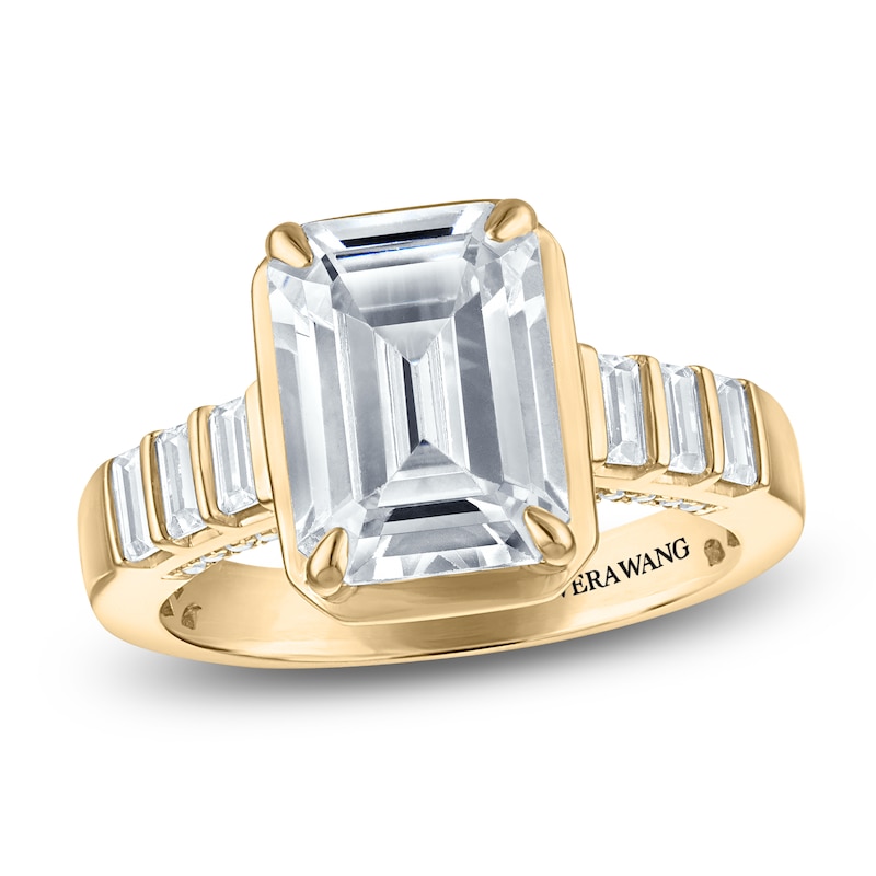 Main Image 1 of Vera Wang VOW Emerald-Cut Lab-Grown Diamond Engagement Ring 4-1/2 ct tw 14K Yellow Gold