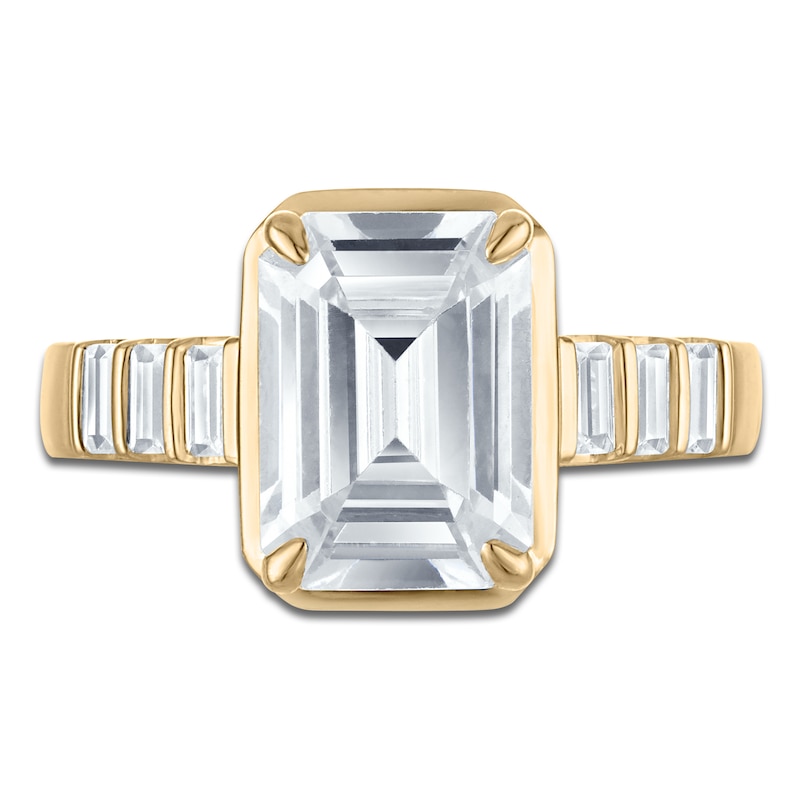 Main Image 3 of Vera Wang VOW Emerald-Cut Lab-Grown Diamond Engagement Ring 4-1/2 ct tw 14K Yellow Gold