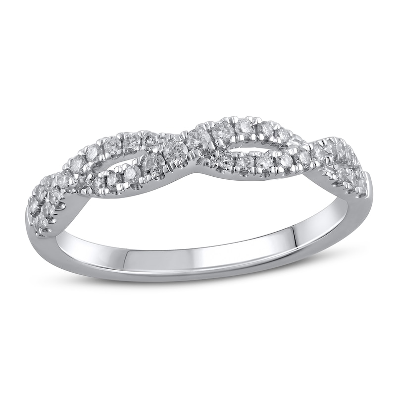 Main Image 1 of Chosen Diamond Twist Anniversary Band 1/4 ct tw Round 14K White Gold