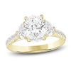 Thumbnail Image 1 of Oval-Cut & Half Moon-Shaped Lab-Grown Diamond Three-Stone Engagement Ring 3 ct tw 14K Yellow Gold
