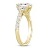 Thumbnail Image 2 of Oval-Cut & Half Moon-Shaped Lab-Grown Diamond Three-Stone Engagement Ring 3 ct tw 14K Yellow Gold