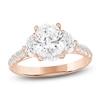 Thumbnail Image 1 of Oval-Cut & Half Moon-Shaped Lab-Grown Diamond Three-Stone Engagement Ring 3 ct tw 14K Rose Gold