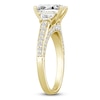 Thumbnail Image 2 of Emerald-Cut & Trapezoid-Cut Lab-Grown Diamond Three-Stone Engagement Ring 3 ct tw 14K Yellow Gold