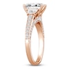 Thumbnail Image 2 of Emerald-Cut & Trapezoid-Cut Lab-Grown Diamond Three-Stone Engagement Ring 3 ct tw 14K Rose Gold