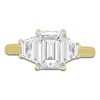 Thumbnail Image 3 of Emerald-Cut & Trapezoid-Cut Lab-Grown Diamond Three-Stone Engagement Ring 2-3/4 ct tw 14K Yellow Gold