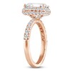 Thumbnail Image 2 of Emerald-Cut Lab-Grown Diamond Halo Engagement Ring 4 ct tw 14K Rose Gold