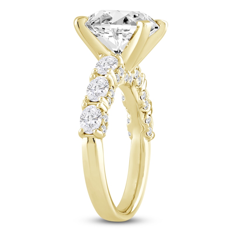 Main Image 2 of Oval-Cut Lab-Grown Diamond Engagement Ring 4-1/2 ct tw 14K Yellow Gold