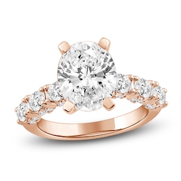 Oval-Cut Lab-Grown Diamond Engagement Ring 4-1/2 ct tw 14K Rose Gold