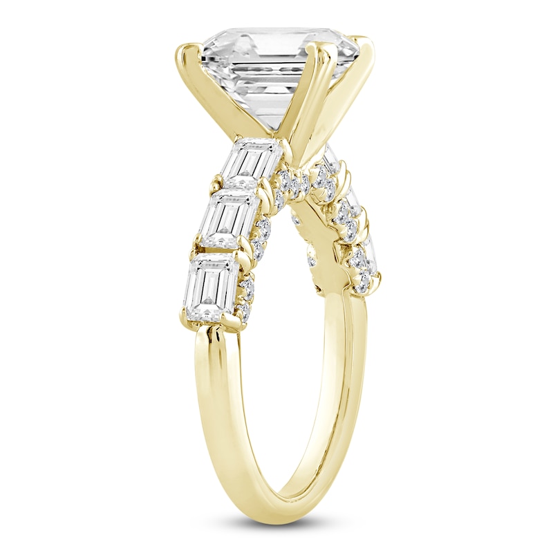 Main Image 2 of Emerald-Cut Lab-Grown Diamond Engagement Ring 4-1/2 ct tw 14K Yellow Gold