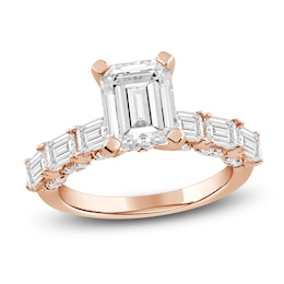Emerald-Cut Lab-Grown Diamond Engagement Ring 4-1/2 ct tw 14K Rose Gold