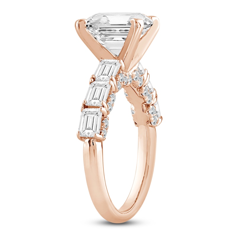 Main Image 2 of Emerald-Cut Lab-Grown Diamond Engagement Ring 4-1/2 ct tw 14K Rose Gold