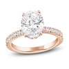Thumbnail Image 1 of Oval-Cut Lab-Grown Diamond Hidden Halo Engagement Ring 2-1/2 ct tw 14K Rose Gold