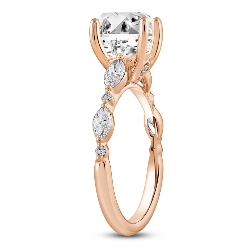 Main Image 2 of Oval-Cut Lab-Grown Diamond Engagement Ring 2-1/2 ct tw 14K Rose Gold