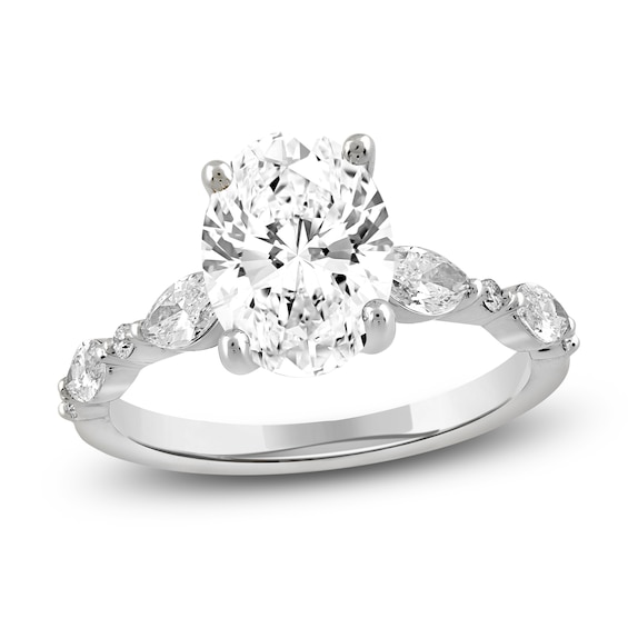 Oval-Cut Lab-Grown Diamond Engagement Ring 2-1/2 ct tw 14K White Gold