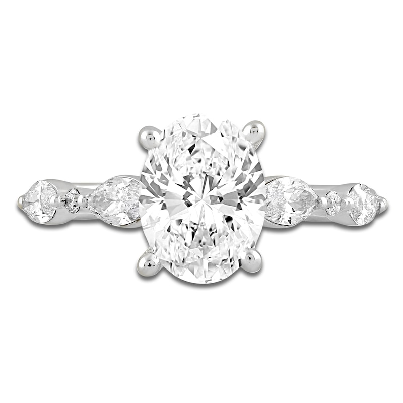 Main Image 3 of Oval-Cut Lab-Grown Diamond Engagement Ring 2-1/2 ct tw 14K White Gold