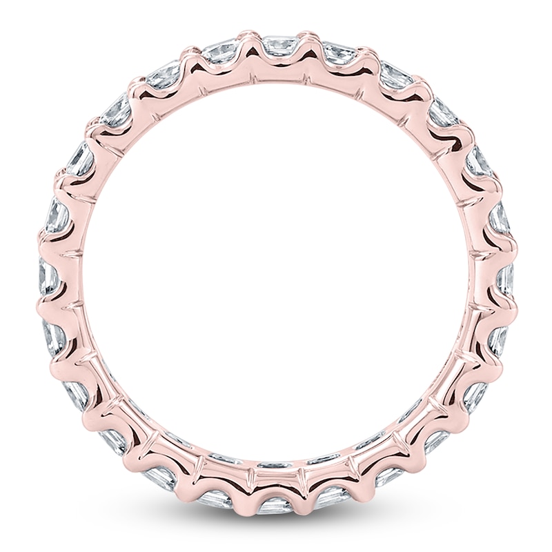 Main Image 2 of Certified Princess-Cut Diamond Eternity Band 1-5/8 to 2 ct tw 14K Rose Gold