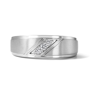 Chosen Men's Diamond Wedding Band 1/10 ct tw Round 14K White Gold