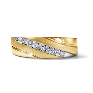 Chosen Men's Diamond Wedding Ring 1/4 ct tw Round 14K Yellow Gold